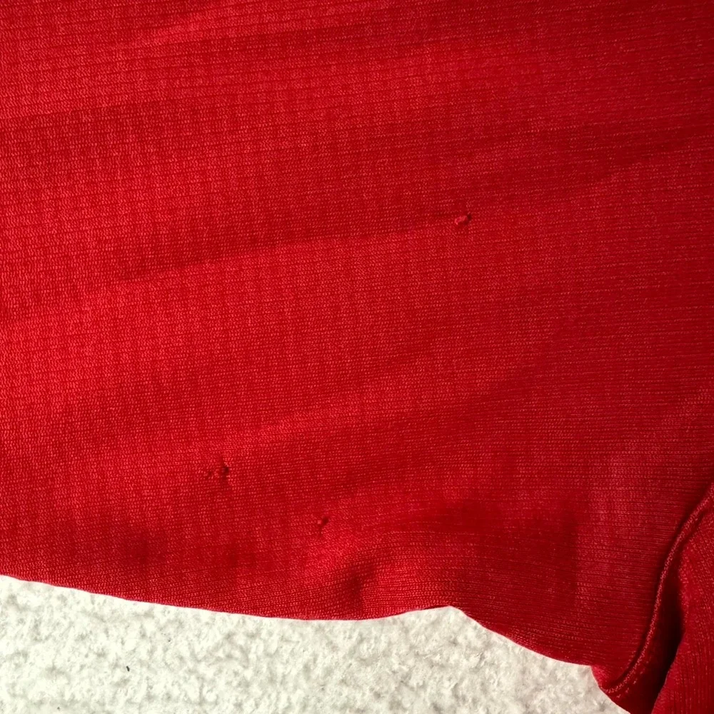 Nike Pullover Mens XL Red Fit Dry 1/4 Zip Waffle Knit Athleisure Performance
